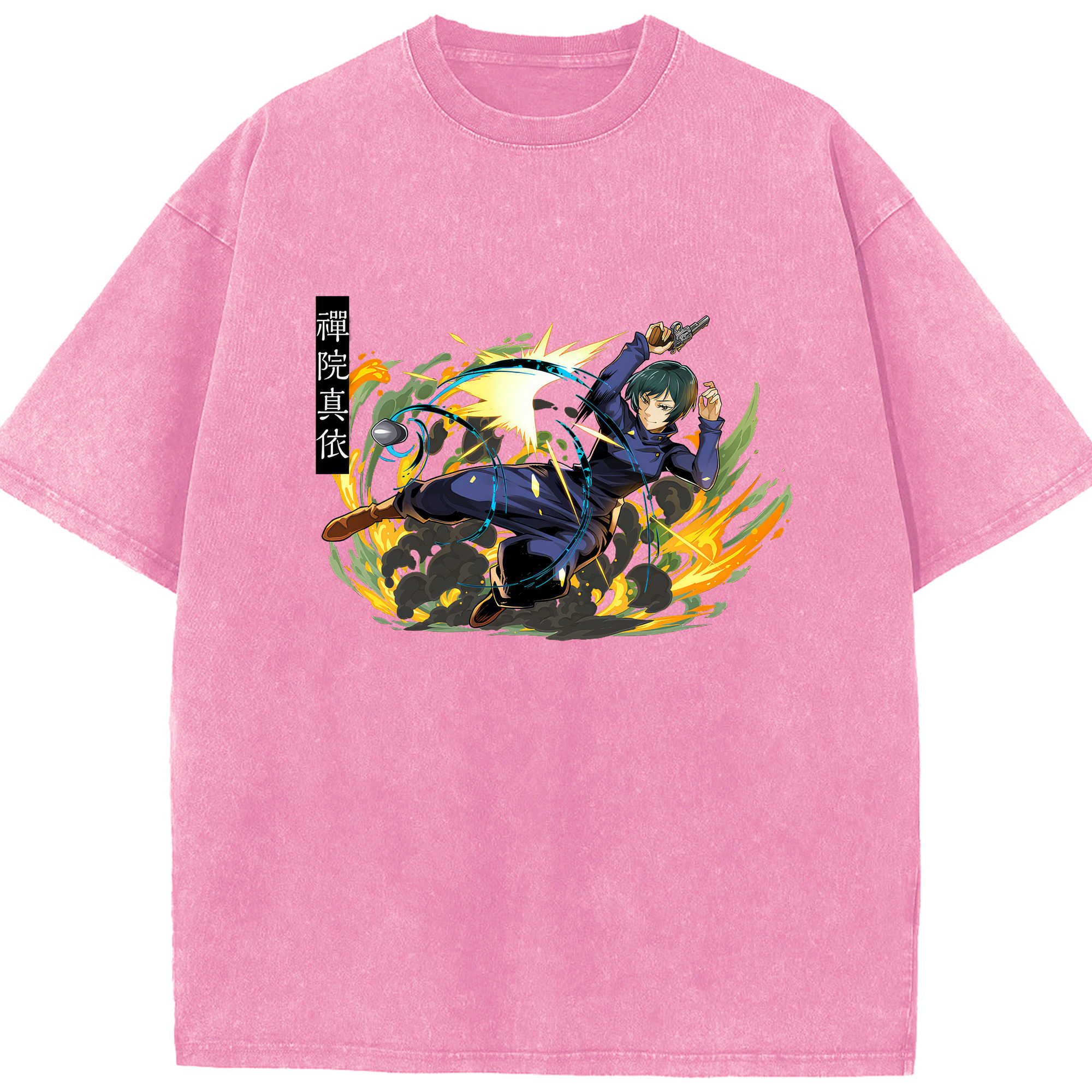 （画像用） 呪術廻戦 Jujutsu Kaisen 綿100% ヴィンテージ風 半袖Tシャツ（フロントプリント）